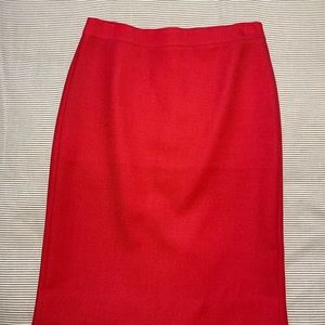 J. Crew pink pencil skirt. Cherry color and 100% wool